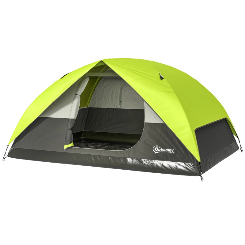 Pop Up Camping Tent, 3-4 Person Family Tent, Waterproof Dome Tent with Mesh Window, Storage Pockets and Hook