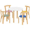 Qaba Wooden Kids Table and Chairs Set, Toddler Table and Chairs Set for 3-8 Years, Multi-Coloured