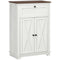 HOMCOM Compact White Farmhouse Cabinet: 23.6