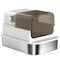 Stainless Steel Cat Litter Box, Easy-Clean Enclosure with Scoop & Flip Lid, 27.6