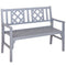 Outsunny Garden Bench 2-Seater Patio Wooden Loveseat Backrest Armrest Grey