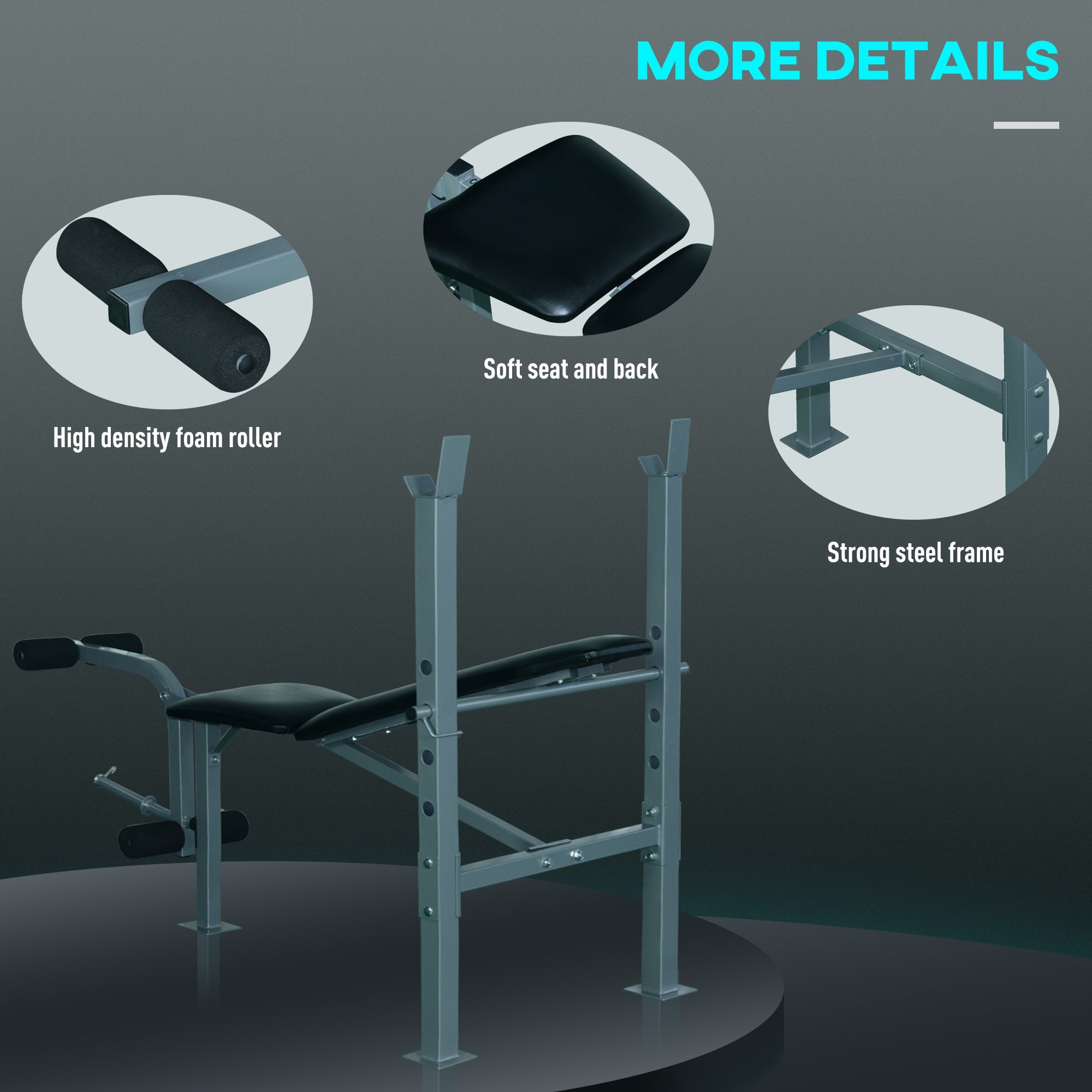 Soozier Incline Decline Adjustable Fitness Exercise Olympic Weight Lifting Bench with Leg Extension 