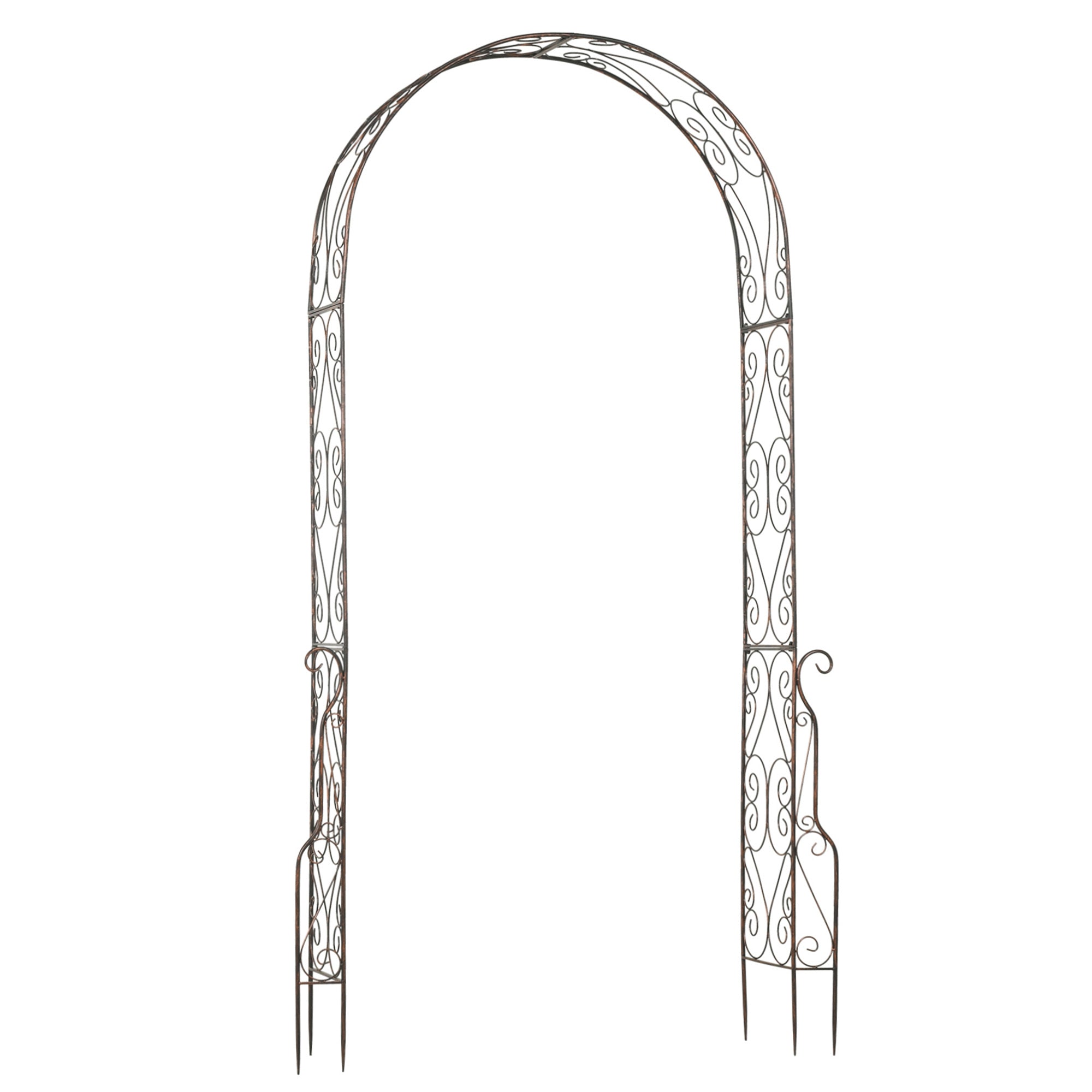 Outsunny 7.5ft Garden Metal Arch Outdoor Walkway Arbor for Decorative Climbing Vine Plants Patio Lawn, Black 