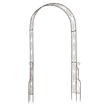 Outsunny 7.5ft Garden Metal Arch Outdoor Walkway Arbor for Decorative Climbing Vine Plants Patio Lawn, Black 