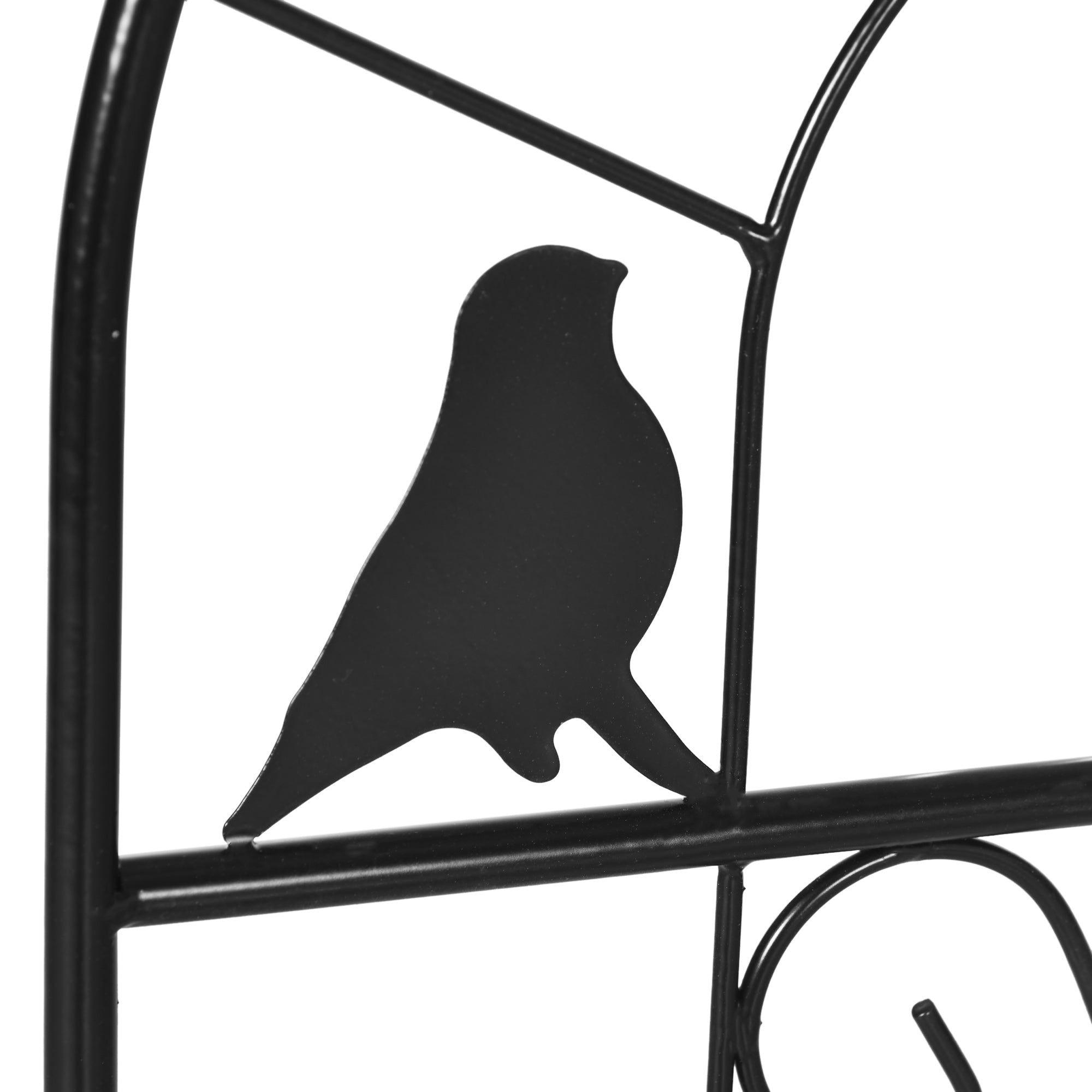 Outsunny Decorative Metal Garden Trellis 2 Pack with Bird and Leaf Design for Climbing Plants Flowers Vines Outdoor Decor 39" Tall 
