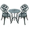 Outsunny 3 Pieces Antique Style Patio Bistro Table Chair Set Outdoor Garden Furniture Indoor Tea Table w/ Umbrella Hole and Chair Set| Aosom Canada