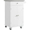 HOMCOM Compact Kitchen Cart Island Stainless Steel Top Mobile Trolley Storage Drawer Dining White