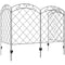 Outsunny 4 Pack Garden Fencing for Yard, Decorative Fence Panels as Animal Barrier and Flower Edging, Circle, Black