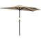 9.8ft Half Umbrella Semi Round Patio Parasol with Crank Handle, Top Vent for Garden, Balcony- NO BASE INCLUDED, Coffee