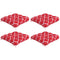 Outsunny 4-Piece Red & White Outdoor Chair Cushions with Ties, Durable & Soft Patio Chair Pillow Replacement Set