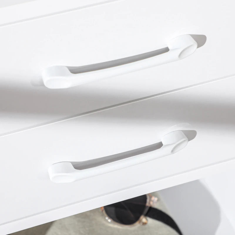 Tall Nightstand with Charging Station and LED Lights, Small Bedside Table with AC Outlets, USB Ports, 2 Drawers, Shelf