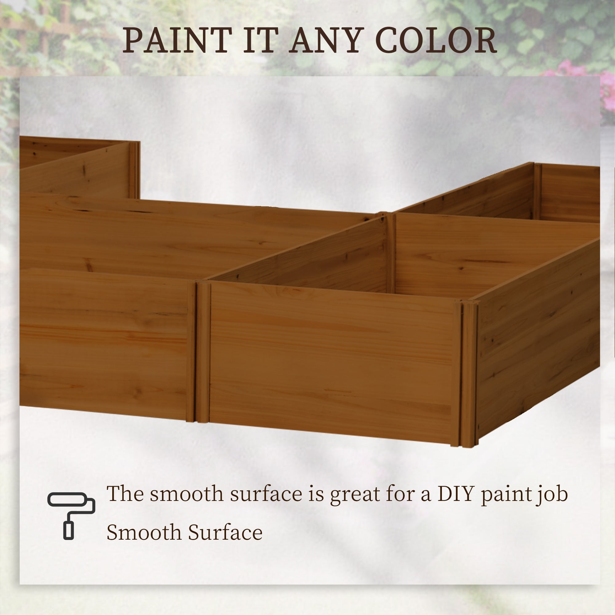 Outsunny DIY 5-box Garden Planter with Open Bottom for Outdoor Plants, Vegetables, Flowers, Herbs, Brown 
