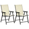Outsunny Folding Outdoor Dining Chairs Set of 2 Patio Texteline Steel Frame Park Seat