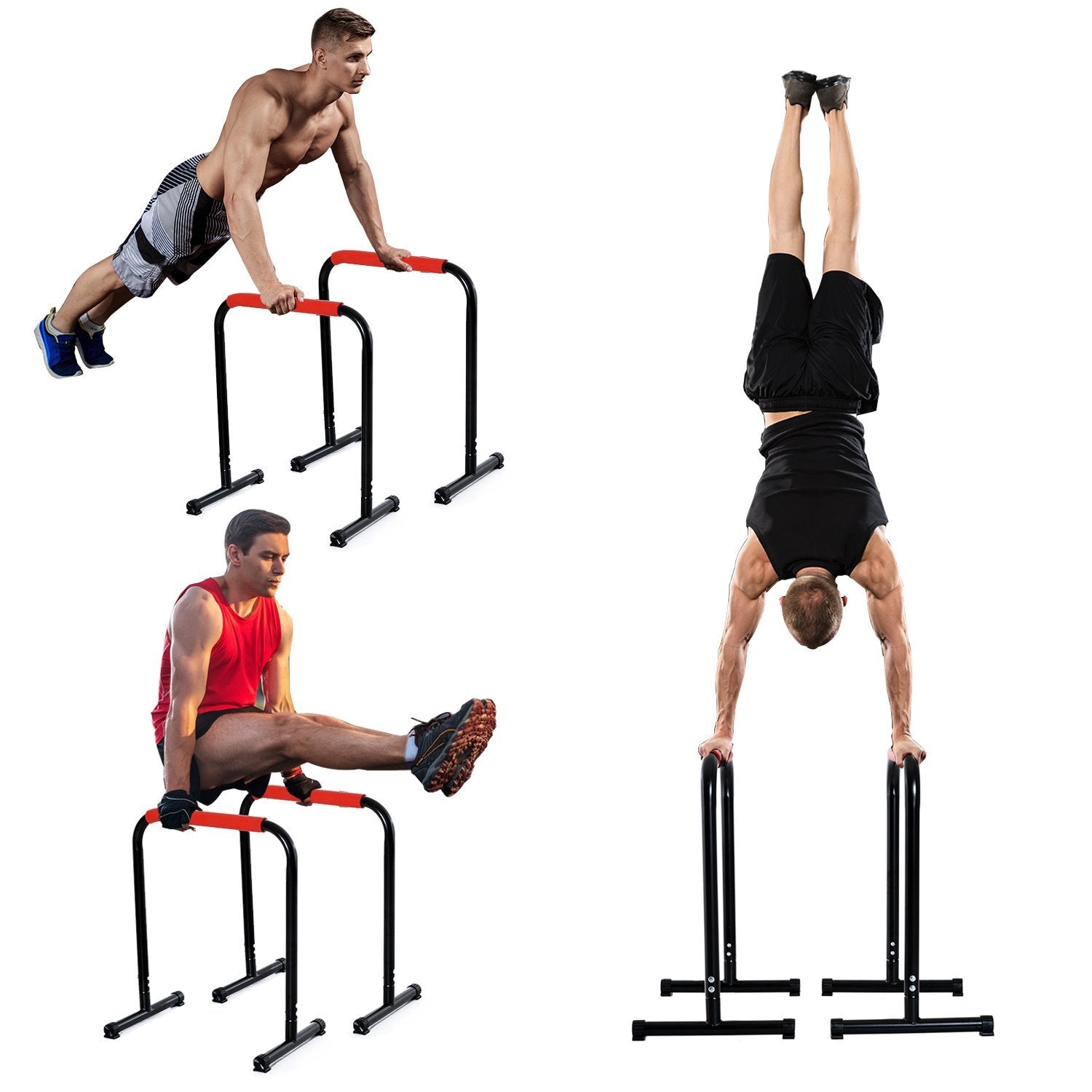 Soozier Push Up Stand Handle Gym Bar Workout Training Exercise Home Fitness Portable Dip Bars Strength 