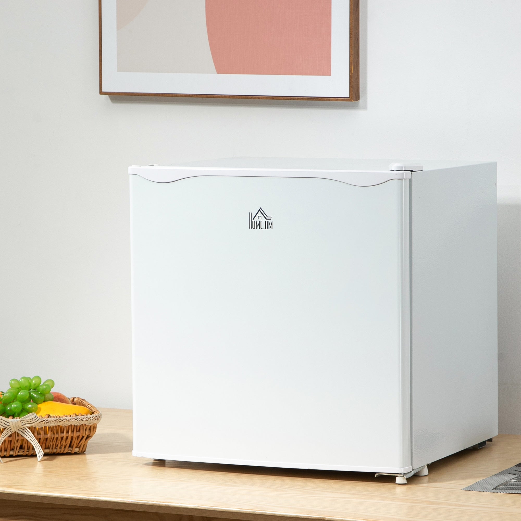HOMCOM 1.1 Cu. Ft. Mini Freezer, Compact Upright Freezer with Reversible Door, Removable Shelf, Adjustable Temperature, White 