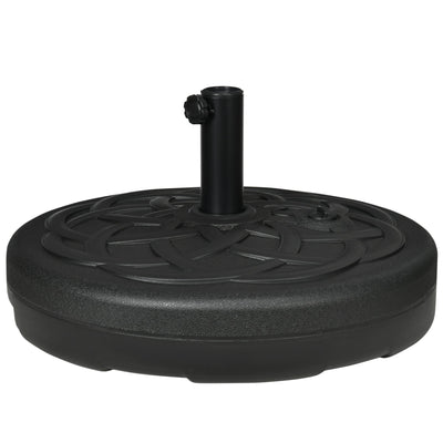 Outsunny 22" Round Patio Umbrella Base: 77lb Heavy Duty Fill Port Stand Black 