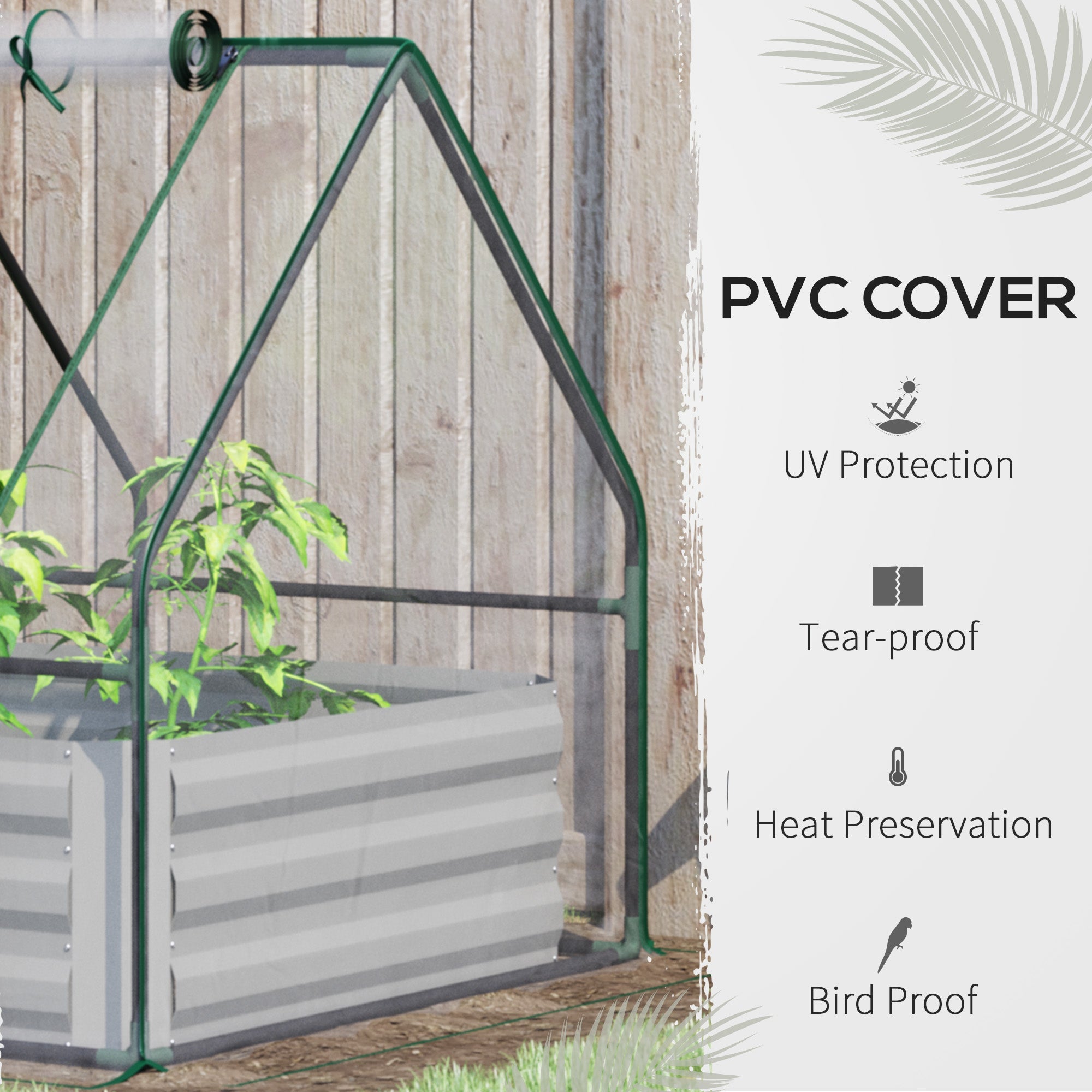 Outsunny Raised Garden Oasis: Outdoor Raised Garden Bed with Greenhouse Cover and Roll Up Door for Plant Growth, 50"x37.4"x36.2", Clear 