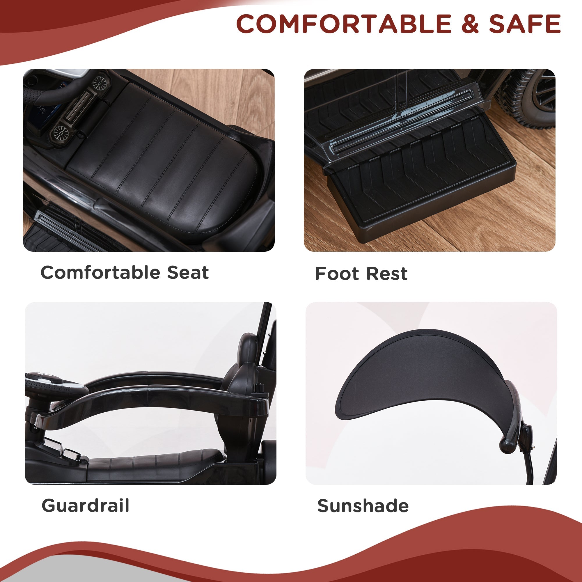 Aosom Mercedes-Benz G350 Push Car Sliding Car Walker Push-Along with Horn Steering Wheel NO POWER Manual Under Seat Storage Design 