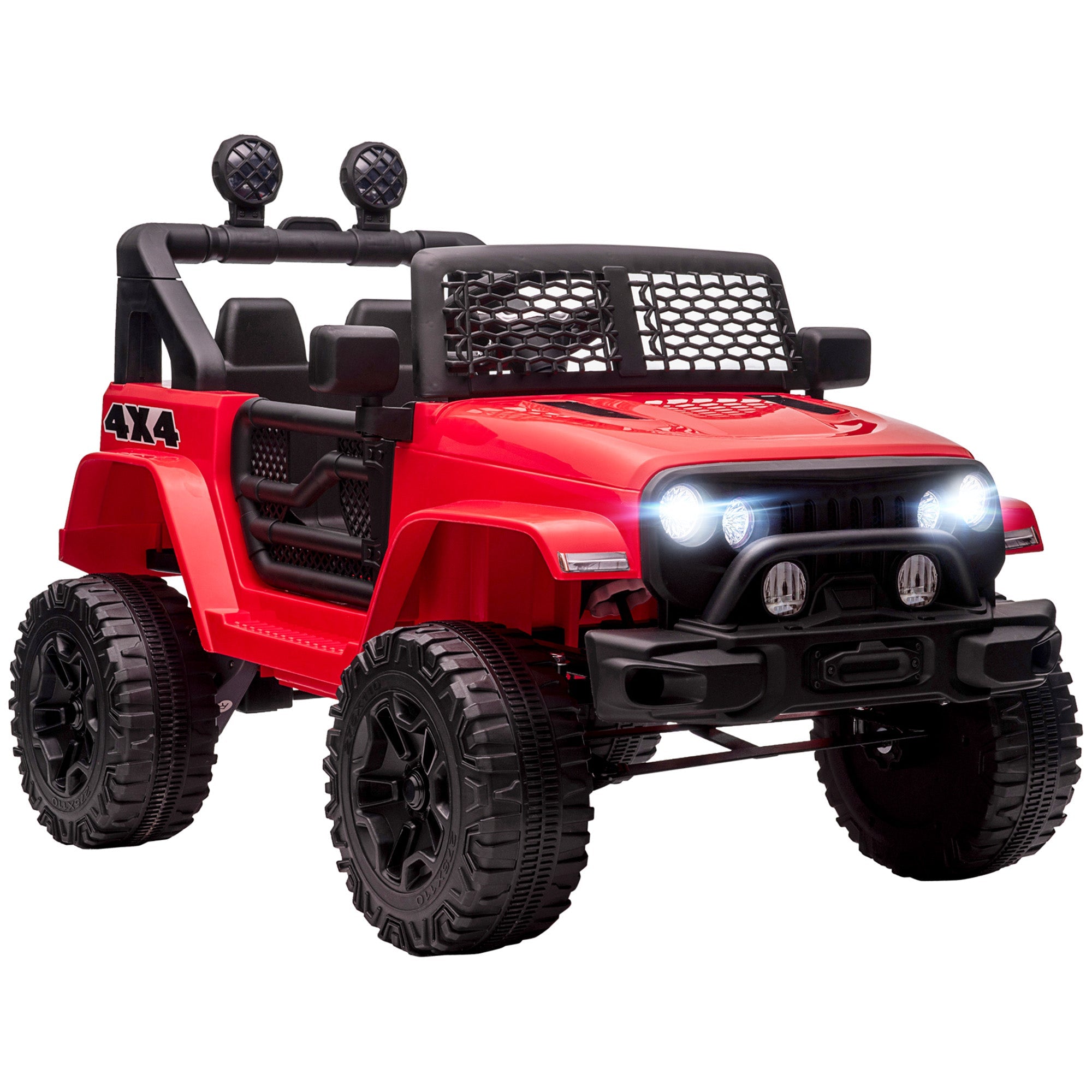 Aosom 12V Kids SUV Ride On Car, Off-Road Truck with Remote Control, Adjustable Speed, Red - Ultimate Adventure Toy 