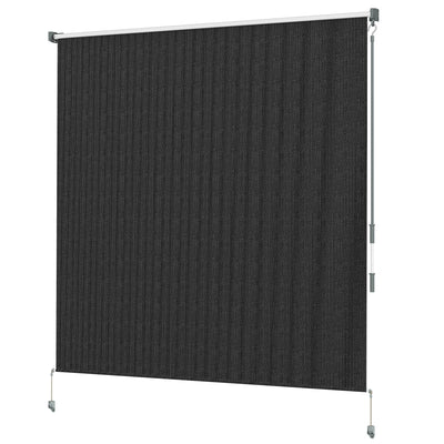 Outsunny 6' x 6' Patio Door Blinds, Outdoor Roller Shades, Cordless Roll Up Shade for Porch Gazebo, Black 
