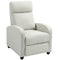 Fabric Recliner Chair Manual Home Theater Seating Single Reclining Sofa Chair with Padded Seat, Cream White