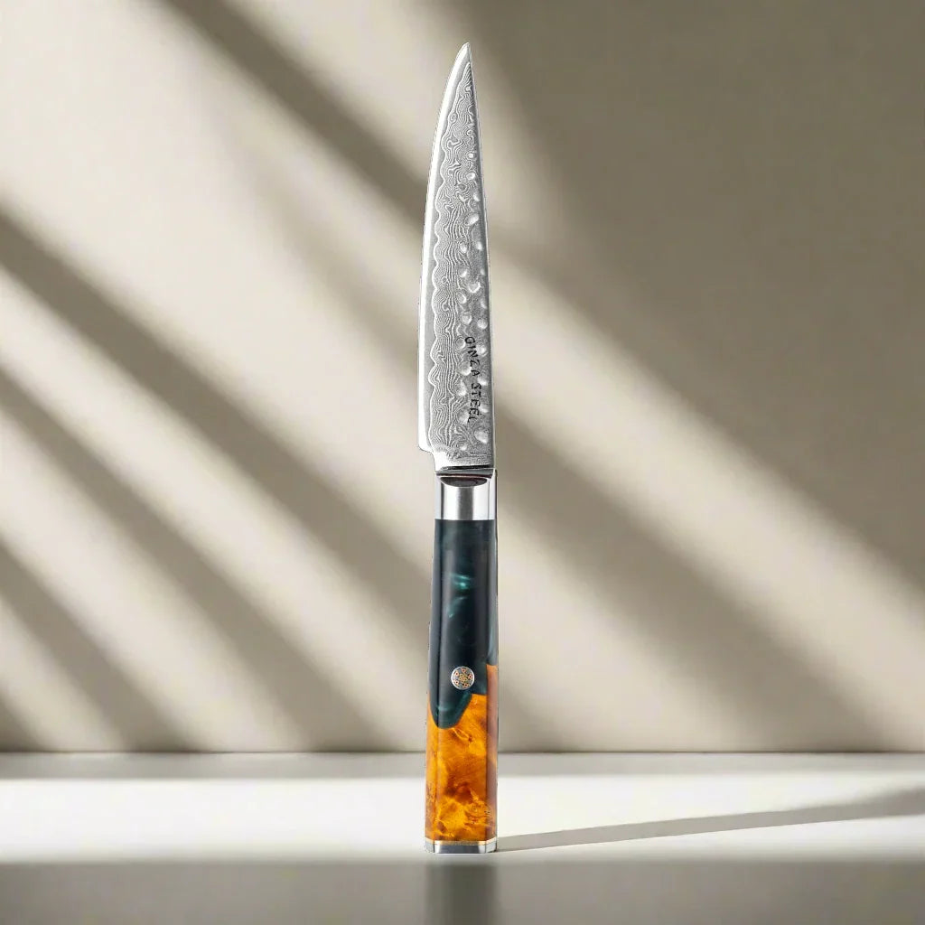Kaze Katana 6″ Utility Knife | Damascus Steel by Ginza Steel 