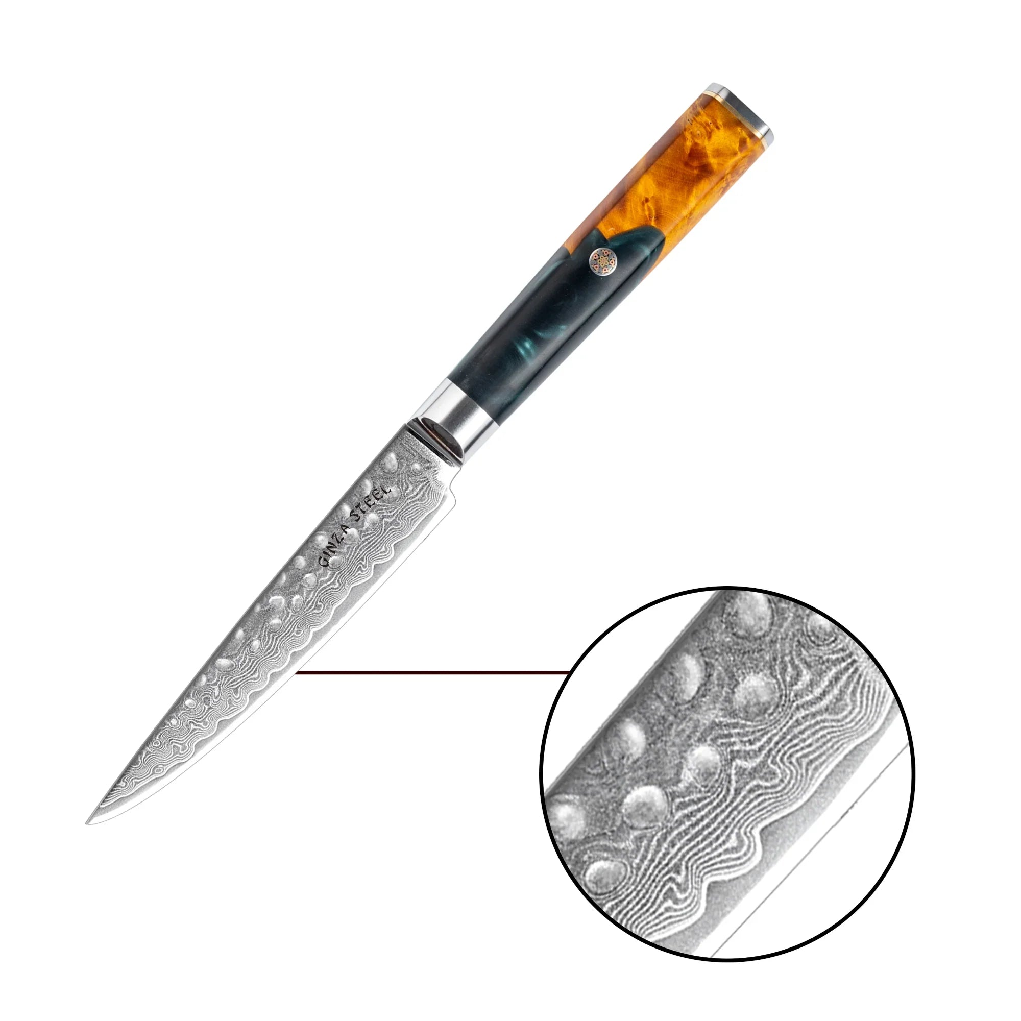 Kaze Katana 6″ Utility Knife | Damascus Steel by Ginza Steel 