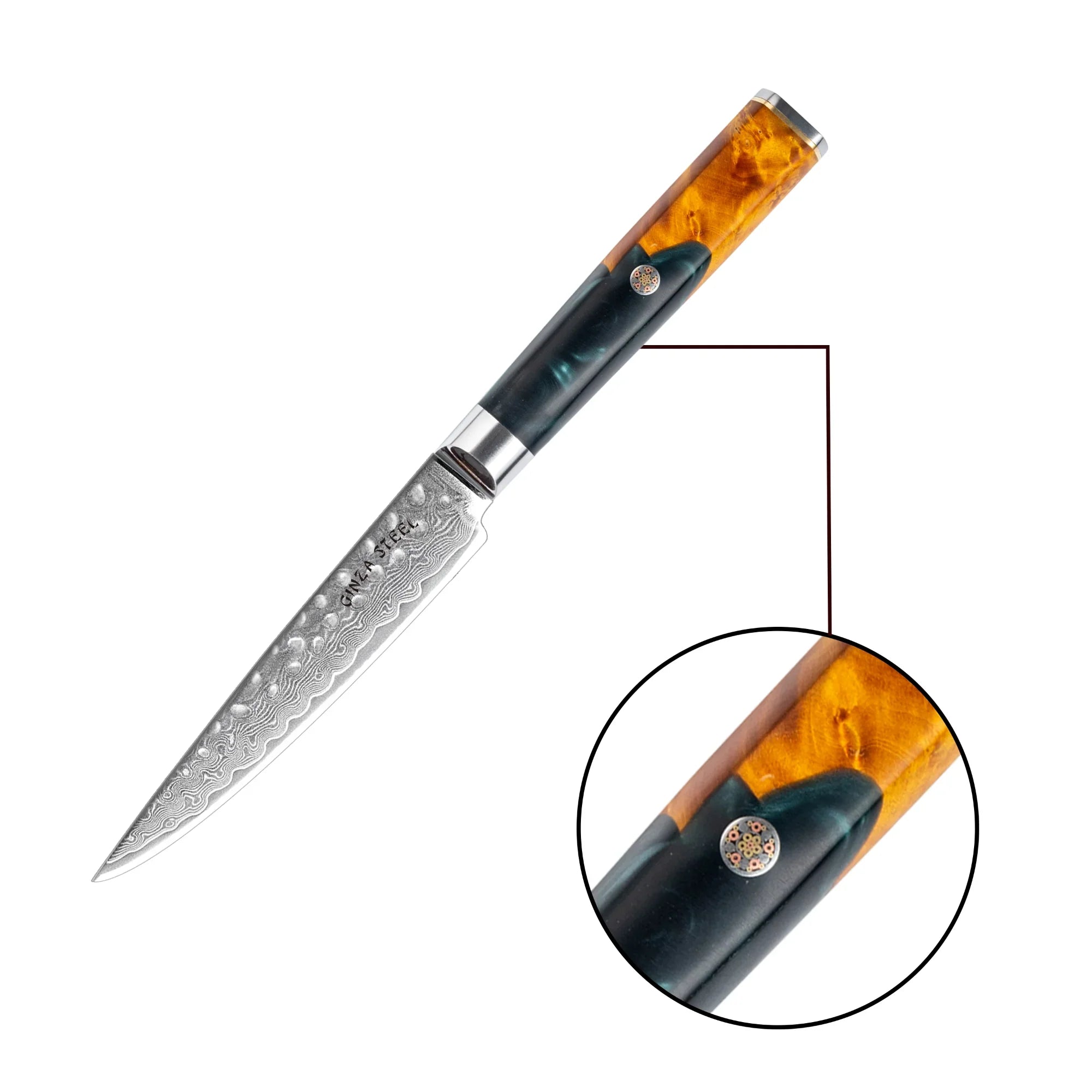 Kaze Katana 6″ Utility Knife | Damascus Steel by Ginza Steel 
