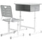 Qaba Kids Desk and Chair Set, Height Adjustable Children Study Desk and Chair with Drawer, Study Table for Bedroom, Grey