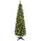 HOMCOM 5' Tall Pre-Lit Slim Noble Fir Artificial Pencil Christmas Tree with Realistic Branches, 110 Warm White LED Lights and 294 Tips, Green