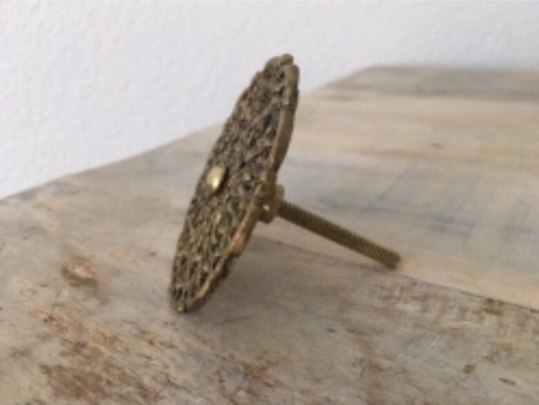 Victoria Style Furniture Knob, Antique Gold Finish, 4 in 