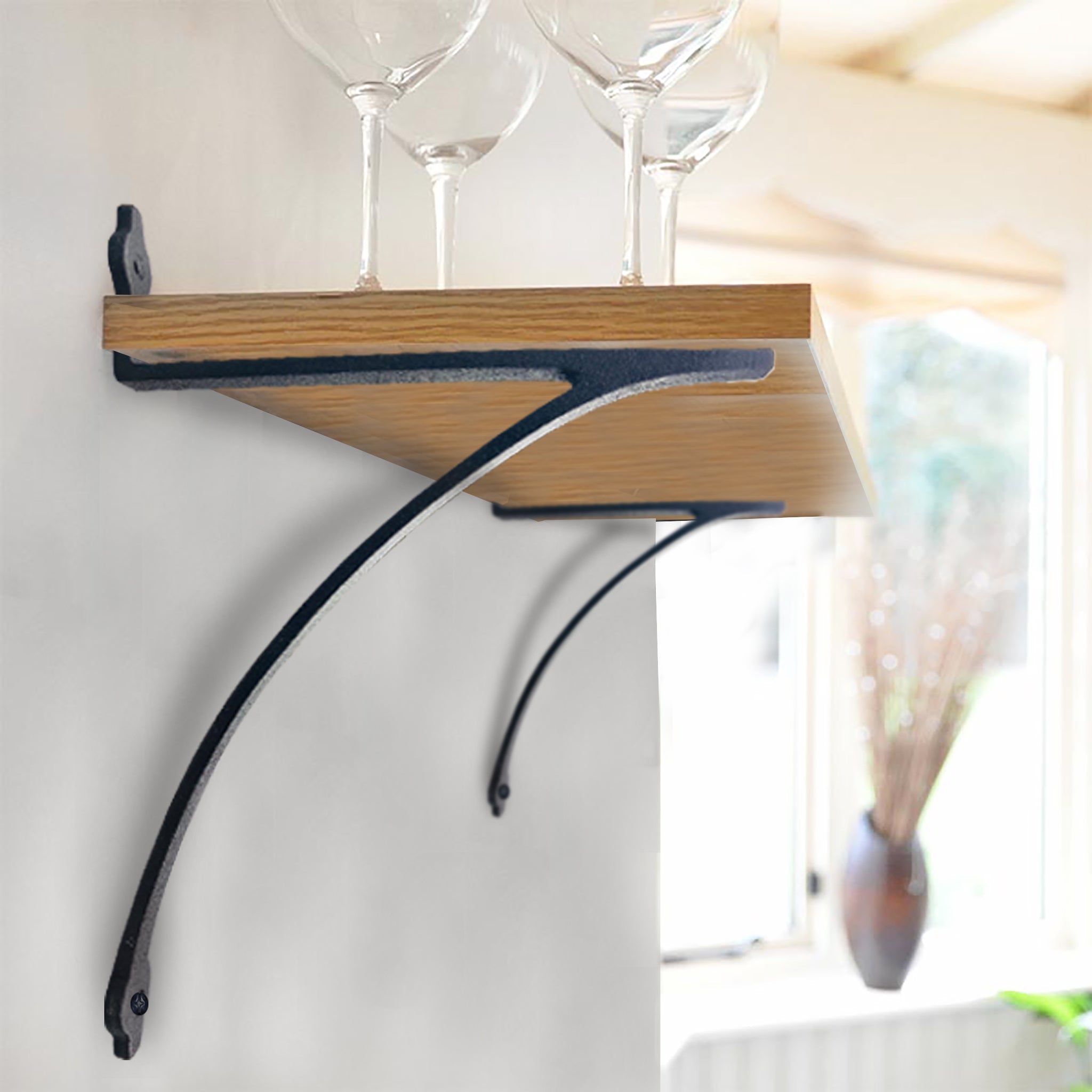 Shelf Bracket, Flat Black Finish 