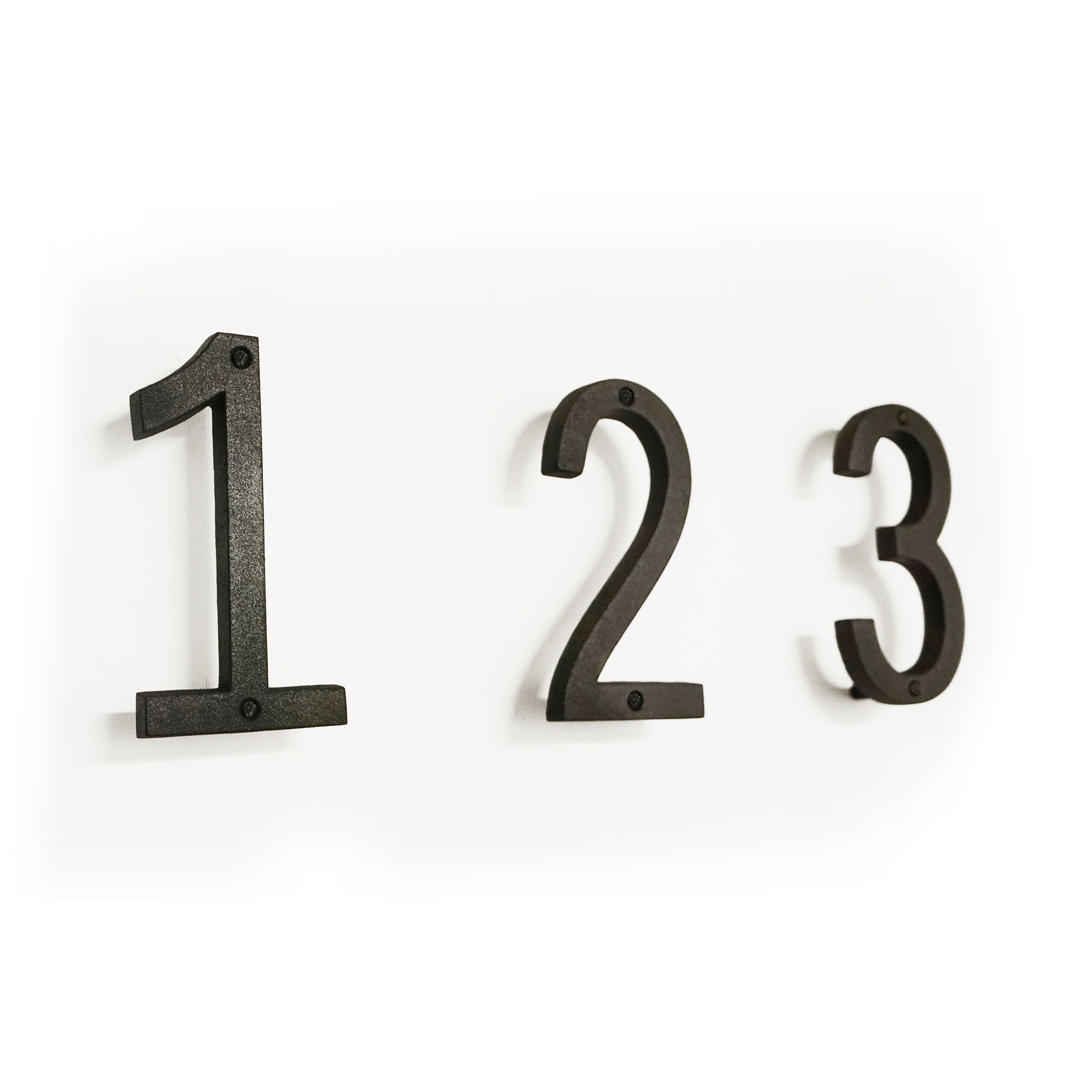 Colonial Wrought Iron Floating Number, 6.5 in, BLK, # 3 