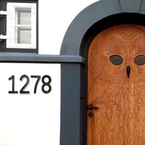 Colonial Wrought Iron Floating Number, 6.5 in, BLK, # 3 