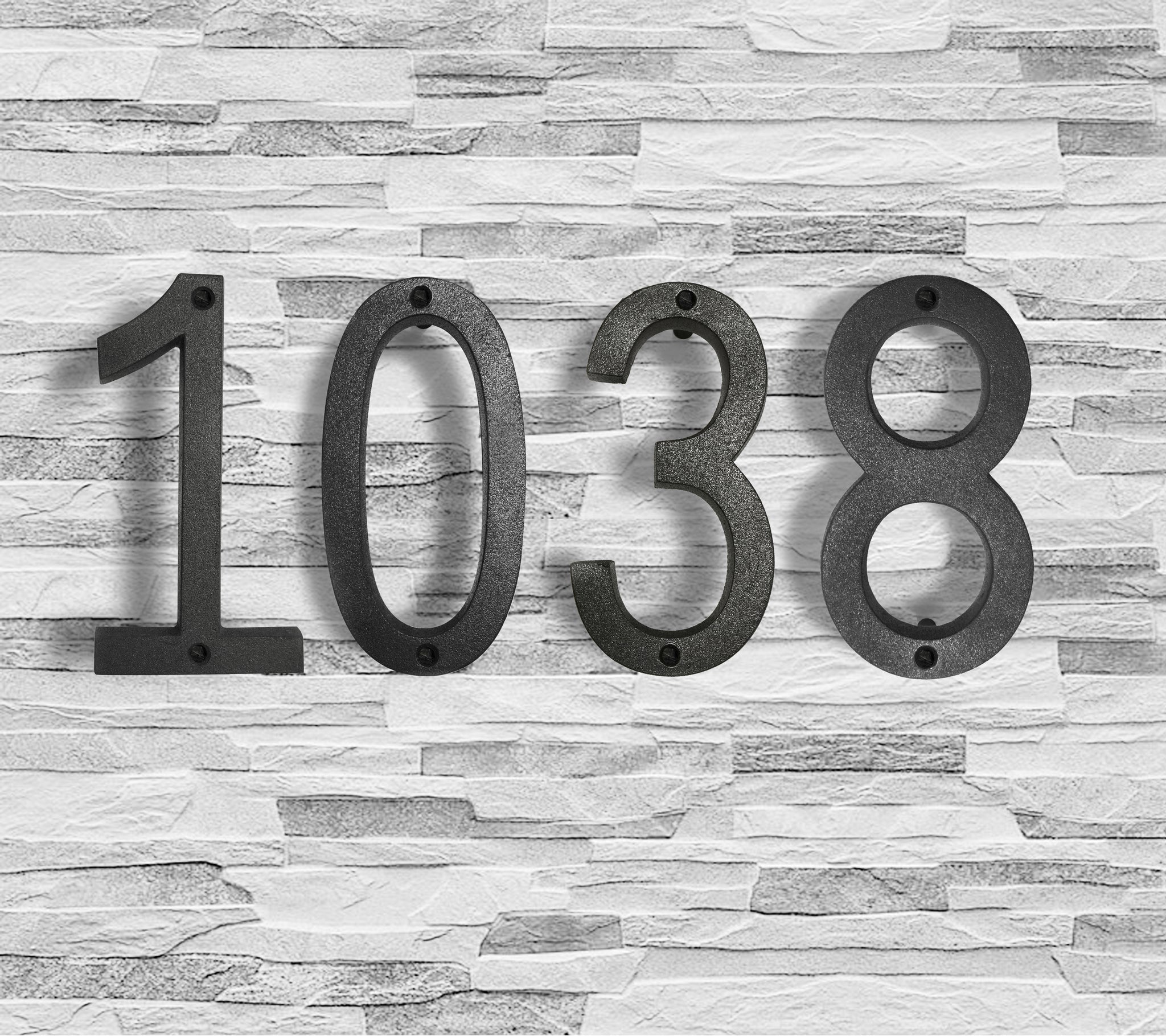 Colonial Wrought Iron Floating Number, 6.5 in, BLK, # 3 