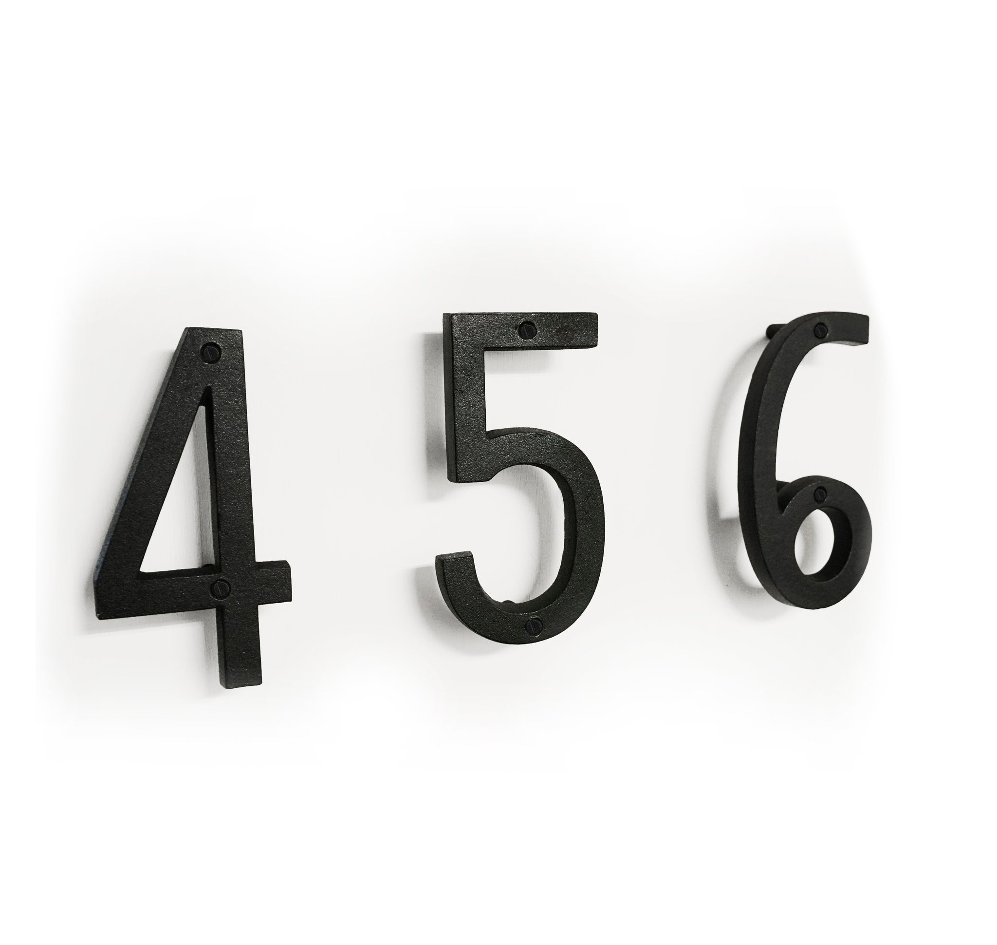 Colonial Wrought Iron Floating Number, 6.5 in, BLK, # 4 