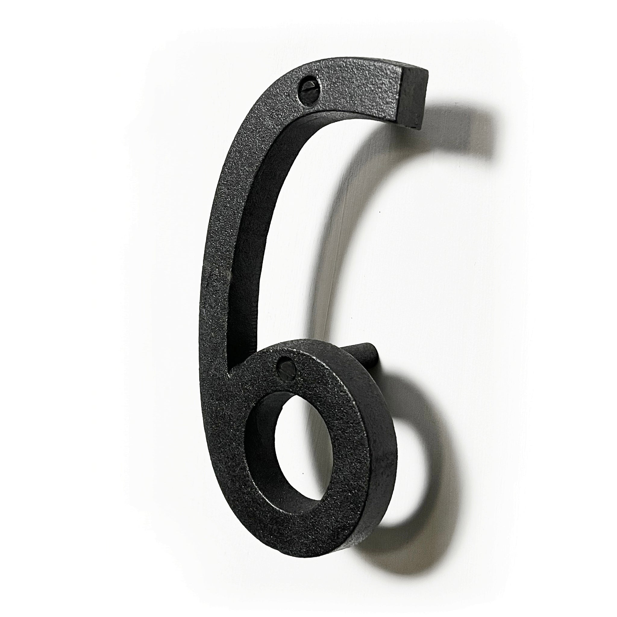 Colonial Wrought Iron Floating Number, 6.5 in, BLK, # 6 