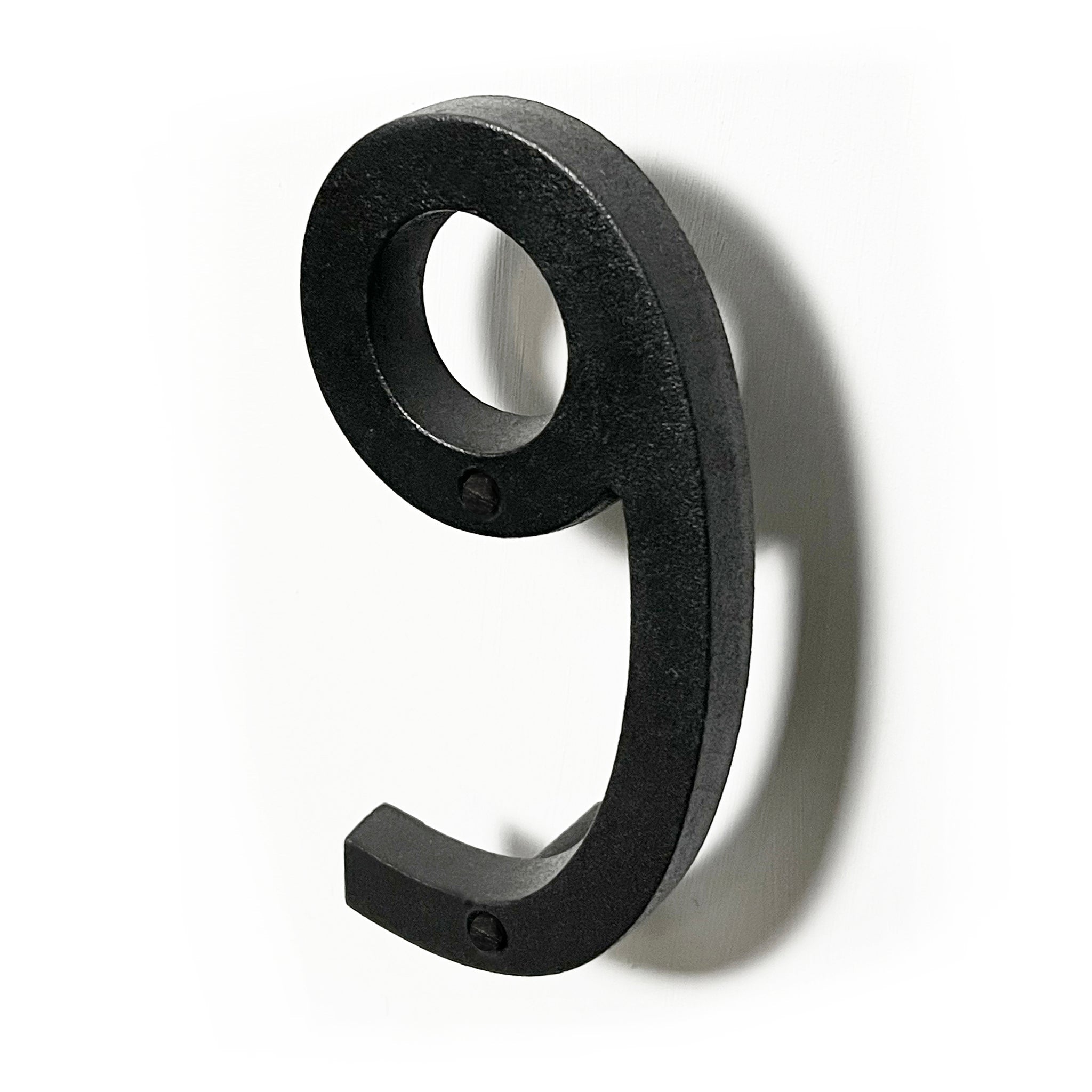 Colonial Wrought Iron Floating Number, 6.5 in, BLK, # 9 