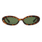 Kenzie II Sunglasses – Tortoise Shell Alloy Frame with UV400 Green Lenses and Signature Faux Leather Case