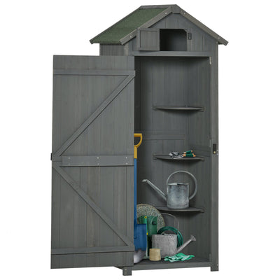 Outsunny Garden Storage Shed 30" x 21" x 71" Outdoor Yard Tool Utility House Water-resistant 