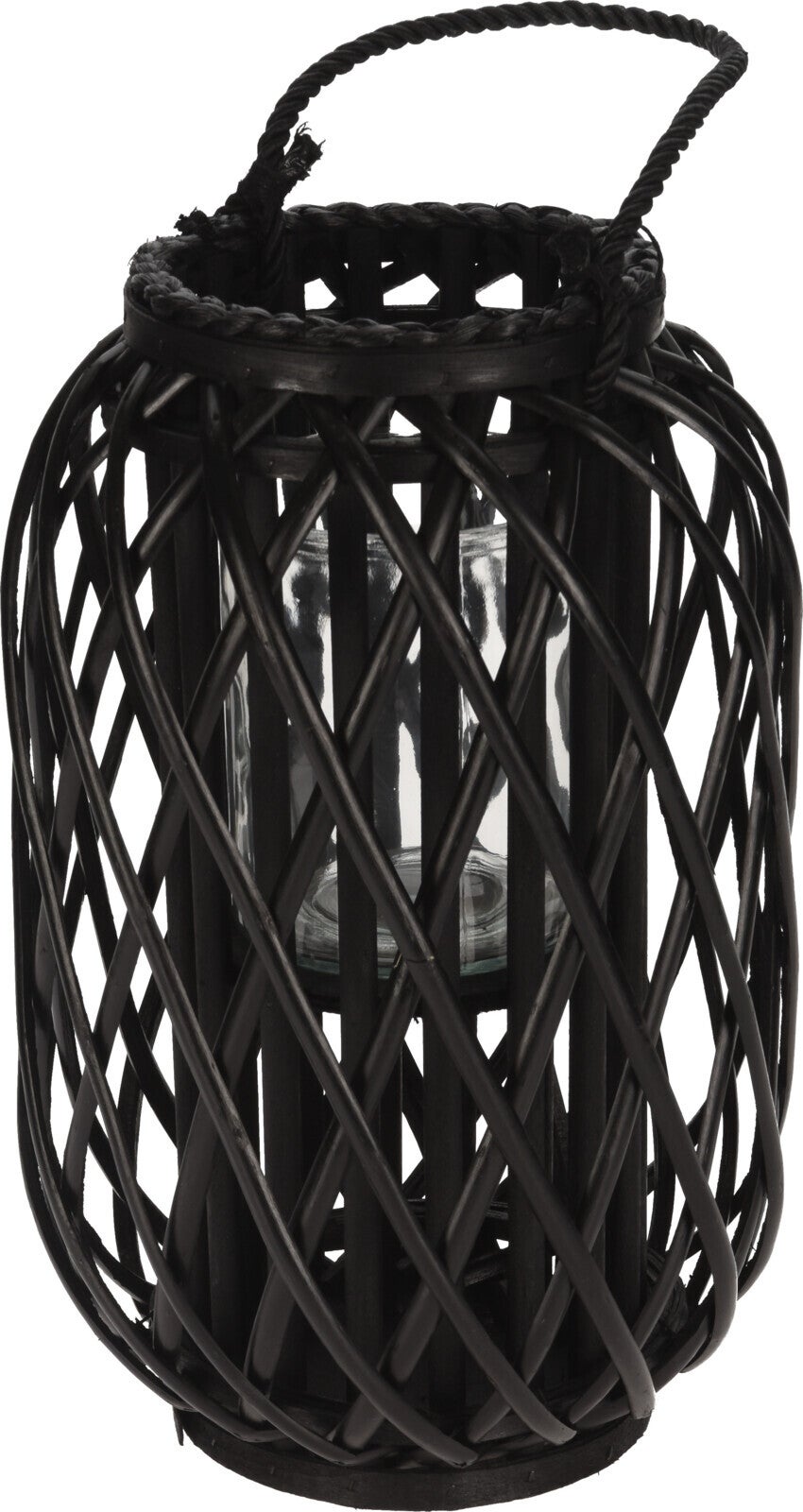 Lantern Split Willow. Black With Rope On Top Each 