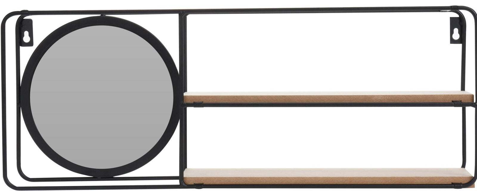 Wall Rack Metal With 2 Mdf Shelves, Max. Load 5Kg 