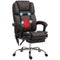 Massage Office Chair, Reclining Executive Office Chair with 6-Point Vibration, Footrest and High Back, Dark Brown