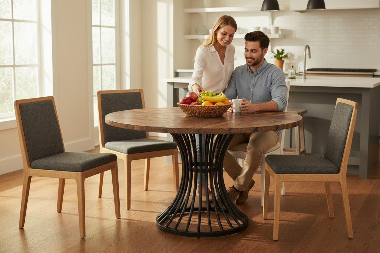 47” Modern Farmhouse Round Kitchen Table