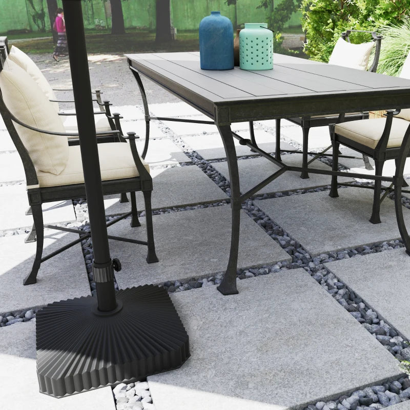 Patio Umbrella Base Umbrella Stand, Heavy Duty Outdoor Umbrella Stand Base 17.7" L x 17.7" W x 11.8" H Black