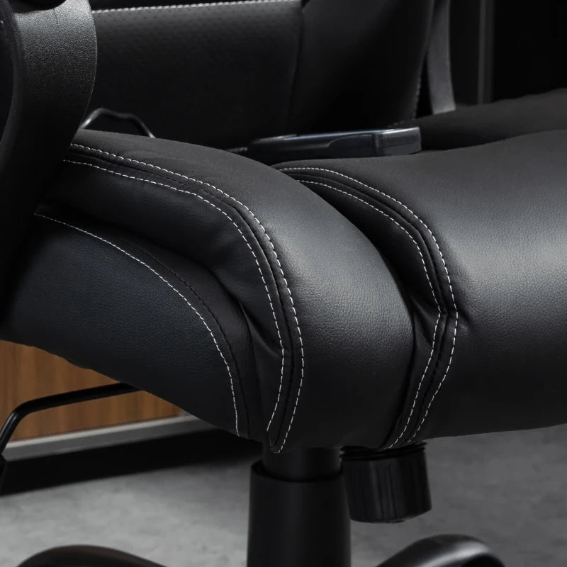 Massage Office Chair, High Back Executive Office Chair with 6-Point Vibration, Timer, Adjustable Height, Swivel Seat and Rocking Function, Black