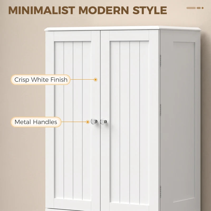 47.2-Inch Farmhouse Kitchen Pantry Cabinet with 6 Door Racks and 2 Drawers – White