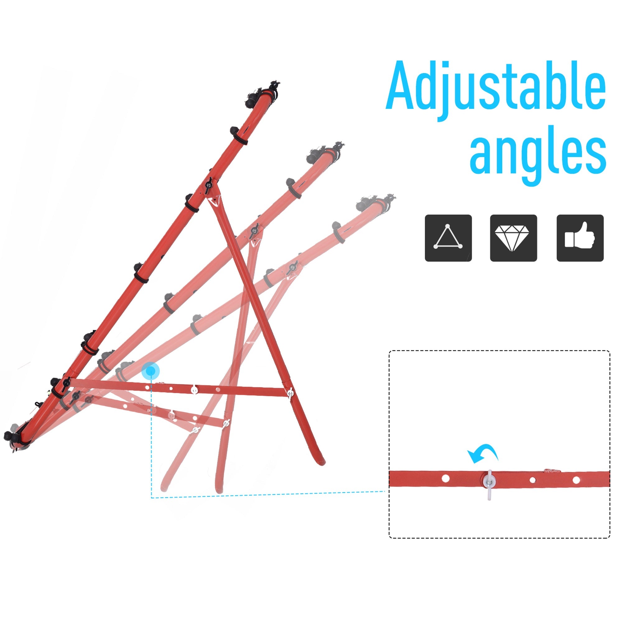 HOMCOM Kids Football Rebounder Net Training Soccer Kickback Target Goal Adjustable Red for Outdoor Play 