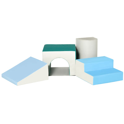 Qaba Soft Play Wonderland: 4-Piece Easy-Clean Foam Climbing, Crawling, Sliding Set for Toddlers, Multicolor 
