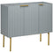 HOMCOM Sophisticated Sideboard: Grey Buffet Cabinet with Gold Legs for Dining Room, Living Room, Hallway Elegance